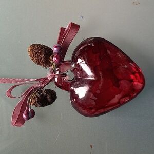 Red Heart Glass Decor
